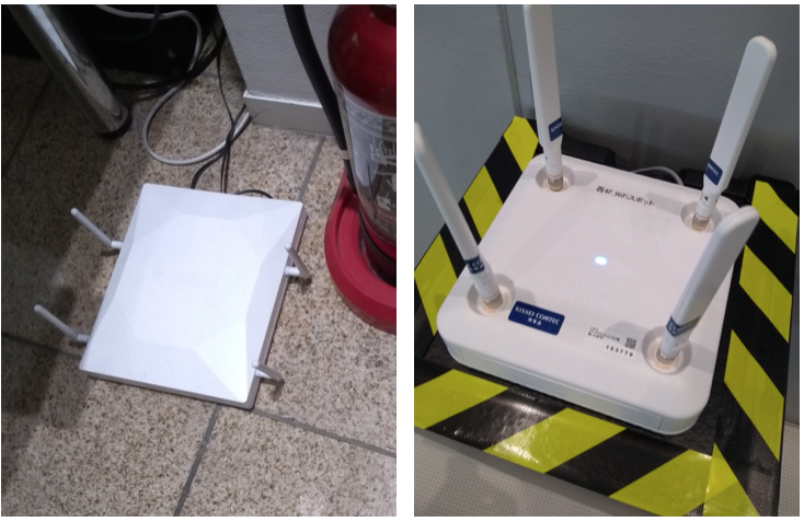 AP平置きの例: それぞれ地面および机の上